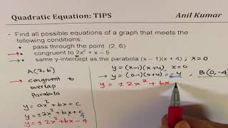 Quadratic Equation Congruent To Parabola Pass Through Point With Y Intercept As Another Curve Youtube Quadratic Equation Congruent To Parabola Pass Through Point With Y Intercept As Another Curve Youtube