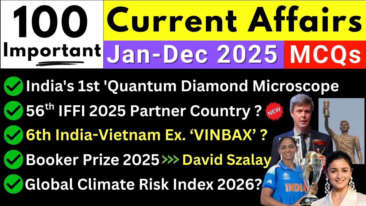 Top 100 Current Affairs 2025 | Important Current Affairs 2025 | Current Affairs 2025