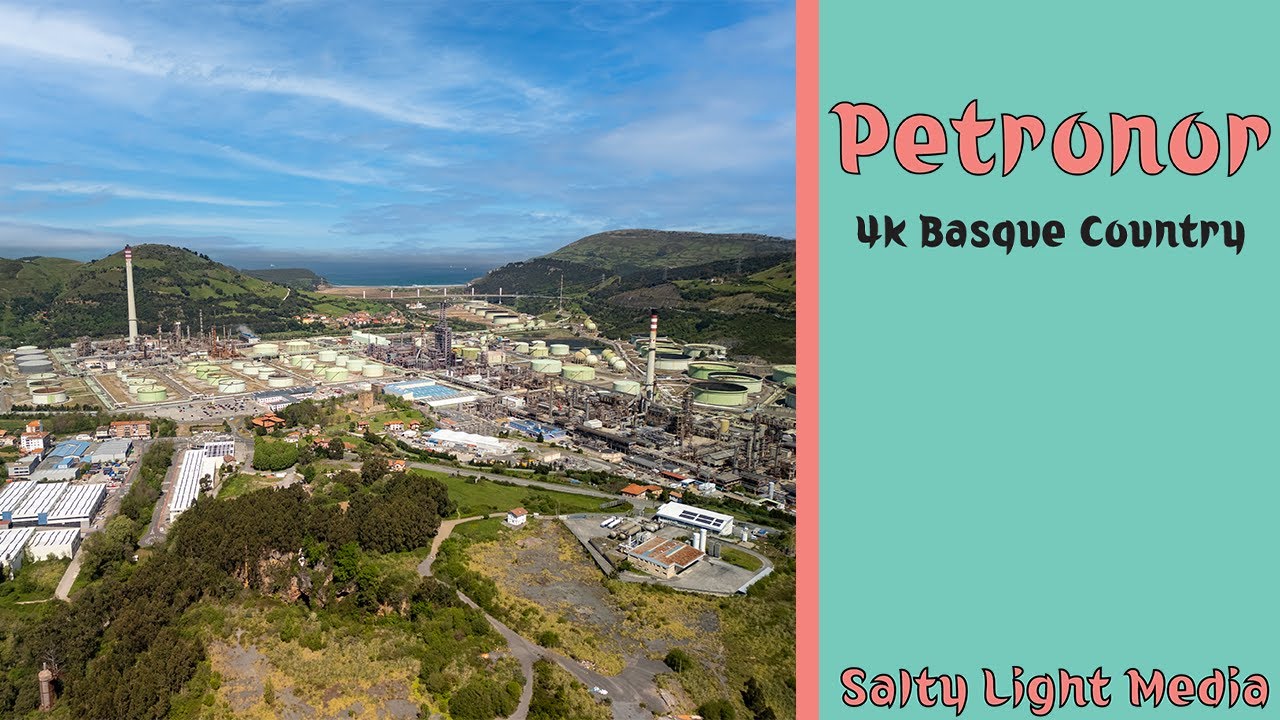 Petronor Oil Refinery in Muskiz Basque Country, Refinería petróleo Petronor, País Vasco, Dron 4K