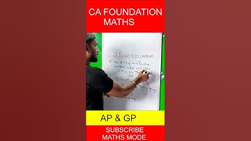 CA FOUNDATION MATHS AP & GP | MATHS TRICKS | #cafoundationmaths #airthmeticprogression #ca #icai