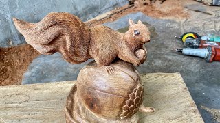 How to carve a squirrel for beginners !!!! Woodcarving skills