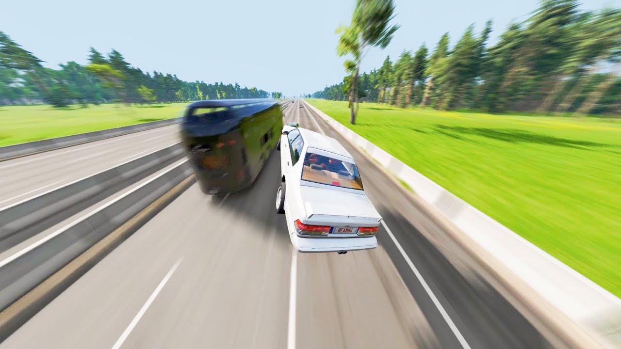 BeamNG.drive What happens when you suddenly accelerate on the highway? #15