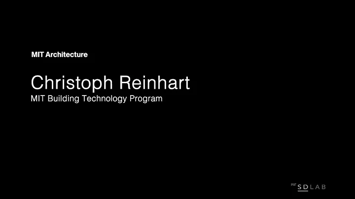 Only at MIT: Christoph Reinhart