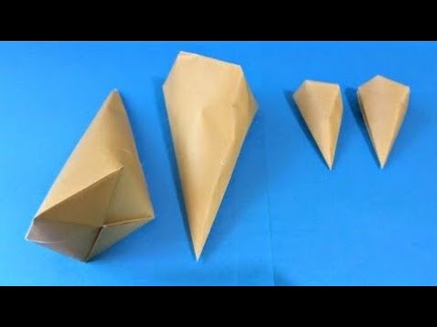折り紙 恐竜の歯の化石 Origami Dinosaur tooth fossil - YouTube