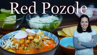 How to make POZOLE ROJO with pork | AUTHENTIC MEXICAN POZOLE recipe | Villa Cocina
