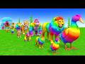 Long Slide Game with Cow Elephant Gorilla Hippopotamus Tiger 3d Animal Game Funny 3d Animals