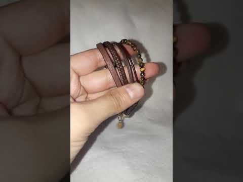 دستبند چرم و سنگ مناسب برای هدیه کادو مردانه شیک