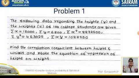 Lecture video_18MAT41_Module -4_Regression analysis_Dr.Gangavathi.P