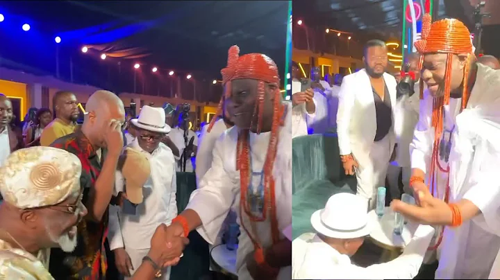 MOMENT ADAMS OSHIOMOLE & DINO MELAYE ROLL ON THE FLOOR 4 OONI OF IFE @ SEYI VODI 50TH BIRTHDAY PARTY