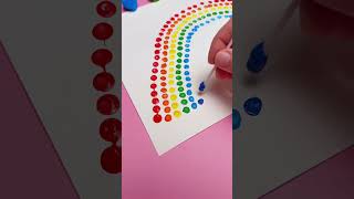 Peinture d’arc-en-ciel facile avec des coton-tiges ! 🎨🌈 Activité DIY amusante pour les enfants