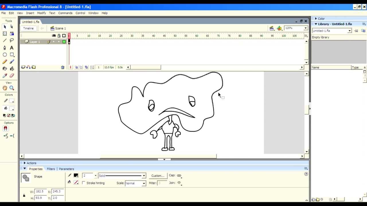 How to color a character in macromedia flash 8