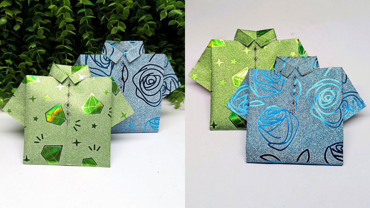 How to Make Glittery Origami Shirt | Easy Paper Craft Tutorial for
