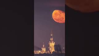 🌕Восход луны над Петропавловкой сегодня ночью #shorts #saint-petersburg