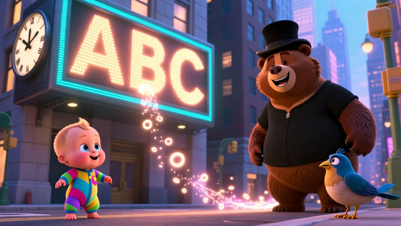 Times Square Lights At Night 🌃🧸 Fun Travel & Learning Song for Kids | Explore NYC