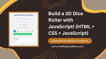 Build a 3D Dice Roller App with JavaScript | Full Beginner Project Tutorial 🎲🛠️