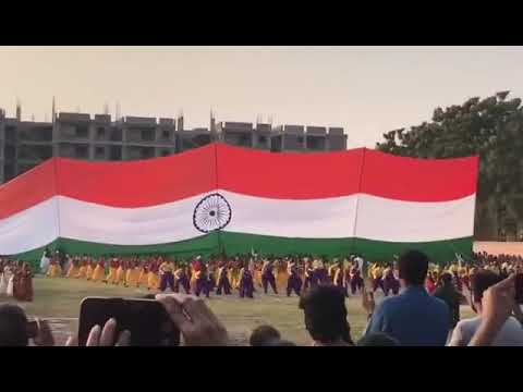 PEARSON SCHOOL CREATED THE WORLD RECORD for 77 Feet Indian Flag presentation with 777 students..