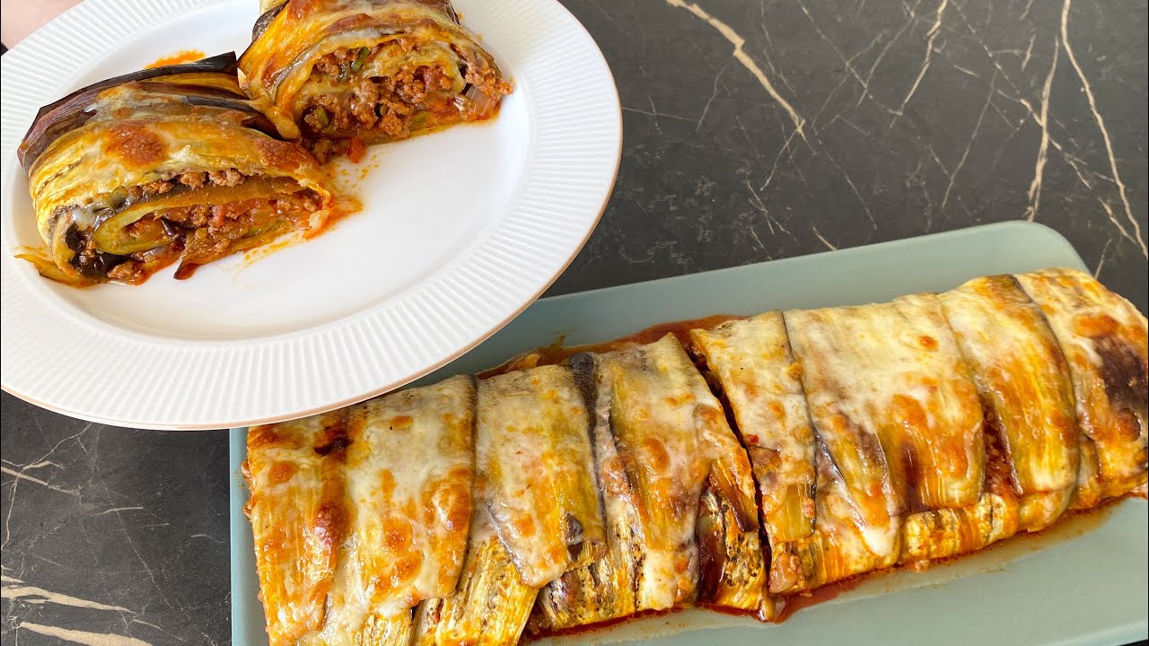 BİRAZ KIYMA VE PATLICAN İLE EN LEZZETLİ YEMEK – KIYMALI PATLICAN SARMA TARİFİ ???? patlıcan yemekleri
