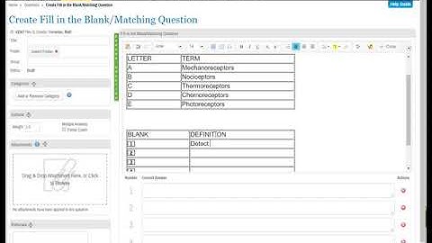 Making Matching Questions on Examsoft