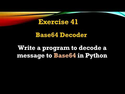 #41 Exercise -   Write a program to decode a message to Base64 in Python. #python #programming