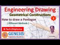 How to draw a pentagon  engineering drawing