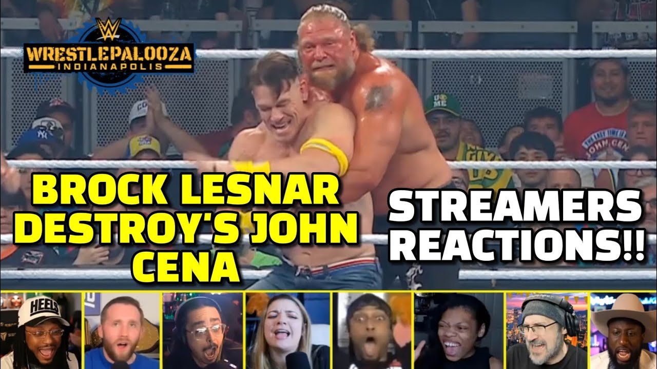 Подборка реакций стримеров Брока Леснара на шоу Джона Сины Destroy | WWE WrestlePalooza 2025