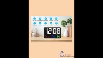 CRONY 717 White words wall clock Digital Clock Large Display,11.4" Digital Calendar Alarm Day Clo...