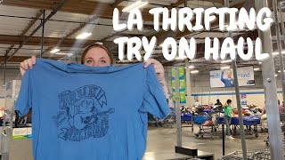 LA Thrifting + Try On Haul - Melrose Trading Post + Goodwill Outlet Store