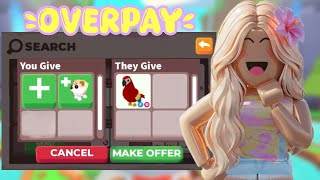 Getting OVERPAYS in the Adopt Me Trading Hub!