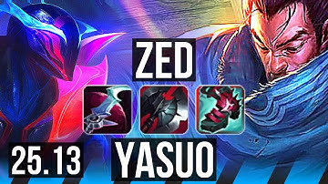 ZED vs YASUO (MID) | 11/0/10, Legendary | NA Master | 25.13