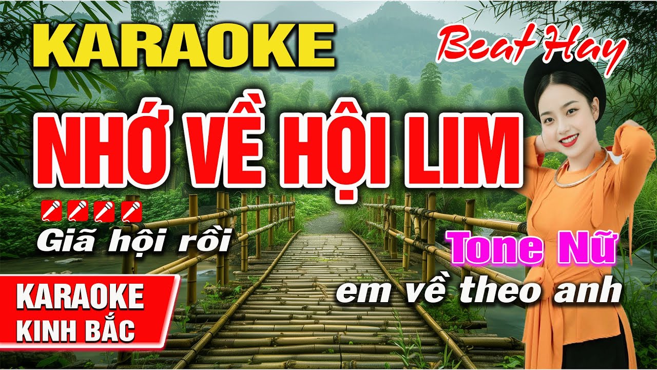 Karaoke Nhớ Về Hội Lim Tone Nữ Nhạc Sống I Karaoke Kinh Bắc