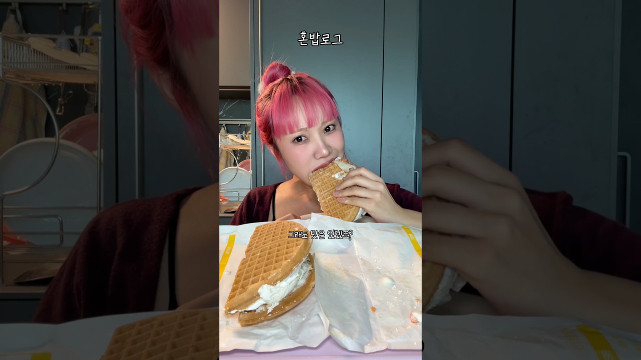 디저트 처돌이지만 와플 먹방 마무리는 역시
