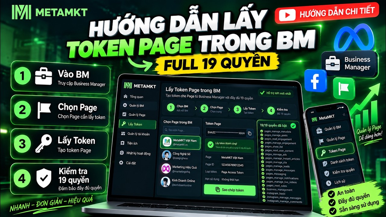 Hướng dẫn chi tiết cách lấy token page để đăng bài