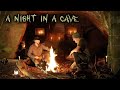 Camping in a Cave with campfire cooking