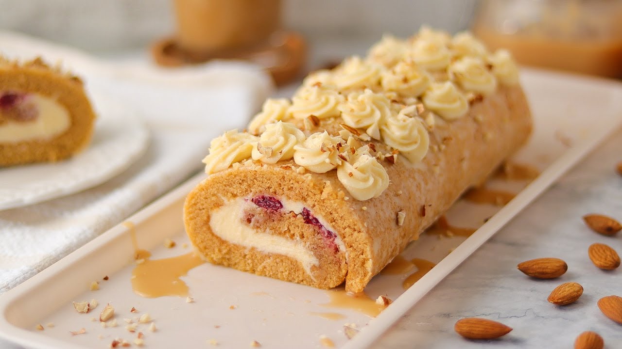 Pumpkin Roll Cake With Cream Cheese Filling | Rolat Od Bundeve I Krem Sira
