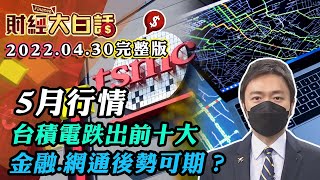 美股動盪5月行情?台積電跌出世界市值前十 該攤平還止損?金融受惠.網通後勢可期?善用Beta值篩個股評斷風險|財經大白話 20220430 (完整版)