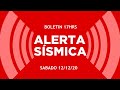 ALERTA DEL TIEMPO "BOLETIN 5PM SOBRE UNA ALERTA SISMICA" [SABADO 12/12/20]