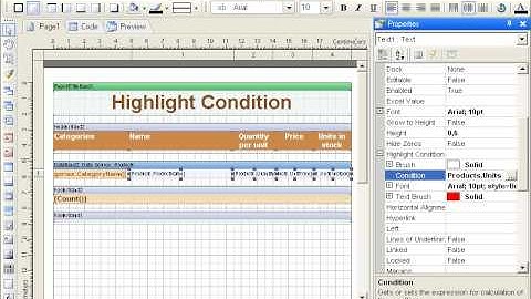 Creating Report with Highlight Condition - [Shot on version 2013.1]