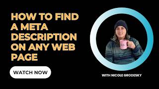 How to Find a Meta Description on ANY Web Page: SEO Pro Trick