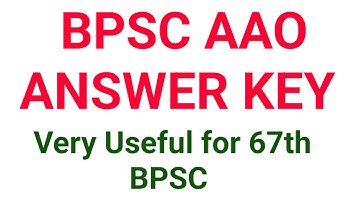 BPSC AAO ANSWER KEY|20-08-2022|#bpsc#67thbpsc#Bpsc_AAO