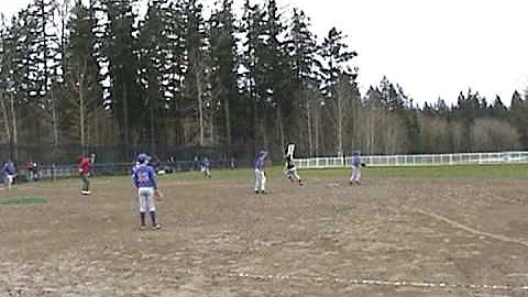 Jeffrey hits a triple during our baseball game