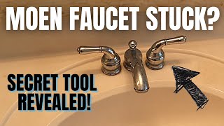 MOEN FAUCET STUCK?  HOW TO REMOVE A MOEN MONTICELLO FAUCET  TOOLS FOR REMOVING BATHROOM FACUET