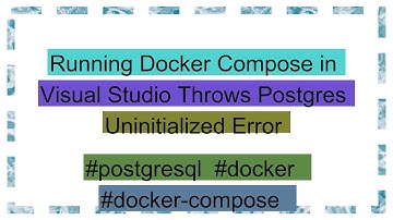 Running Docker Compose in Visual Studio Throws Postgres Uninitialized Error
