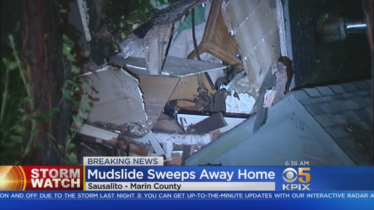 Sausalito Home Swept Away In Mudslide - YouTube