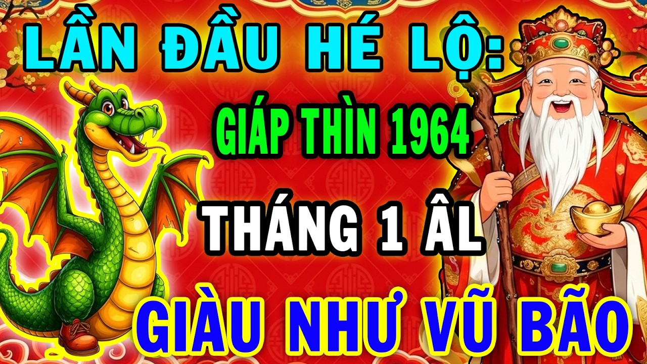 SỰ THẬT CHẤN ĐỘNG Giáp Thìn 1964,Số Mệnh Phú Quý Tiền Về Ầm Ầm Cực Giàu,Tháng 1 ÂL