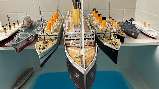 : All Ships Lined Up [ Titanic, Britannic, Aircraft Carrier ] Reviewed and Tested in the Water