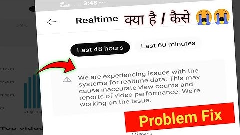We are Experiencing issues with the System for Realtime data This May Cause yt Studio problem fix