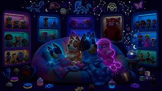 NO ADS 🌌 Relaxing Piano Music for Deep Sleep | Bluey &amp; Family Cozy Galaxy Bedroom Dreams