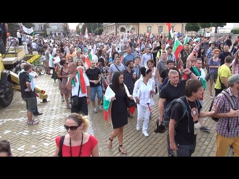 Protest in Sofia 11.07.2013 in front of Parliament in Full 3D HD