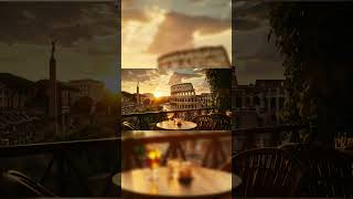 POV: sunset drinks in Rome 🇮🇹 view of the Colosseum ✨  #luxuryambience #music #travel #romeambience