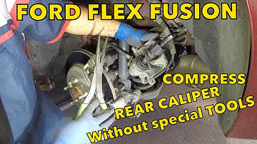 How to compress rear caliper on Ford Flex Fusion and other models no special tool required